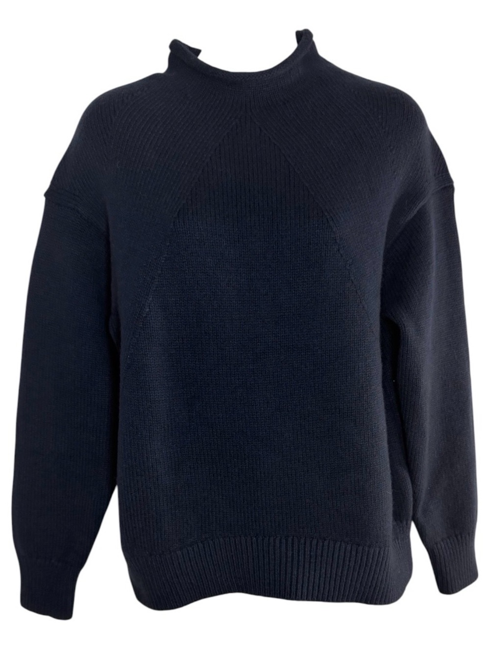 Banana Republic Navy Mock Neck Sweater S Oversized Wool Blend